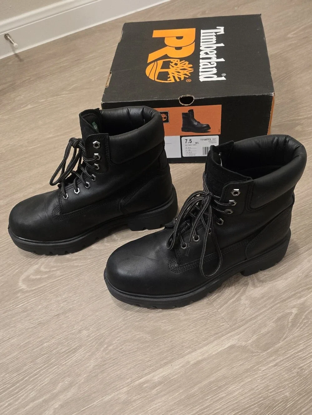 👷Timberland PRO Work Boots Black Sawhorse Composite Safety Toe Industrial Boots
